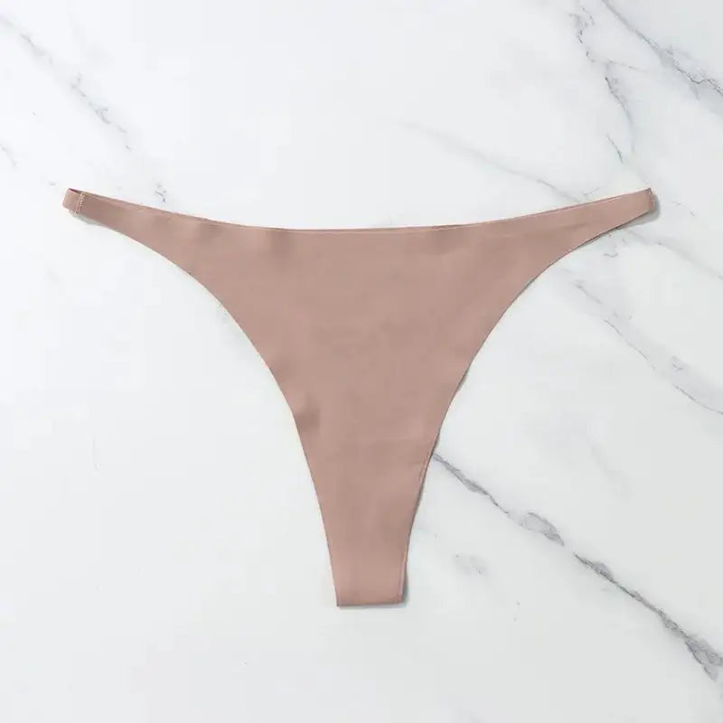 Silk Seamless Thong Bikini Panties For Women