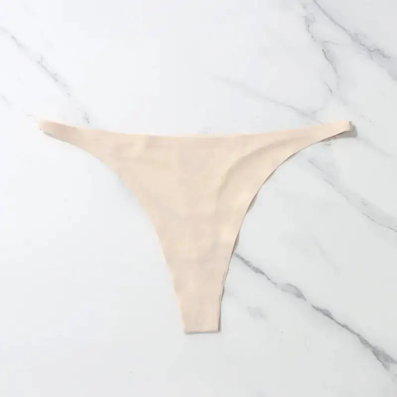 Silk Seamless Thong Bikini Panties For Women