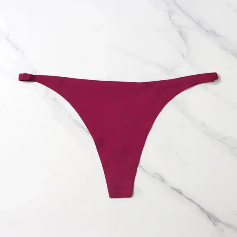 Silk Seamless Thong Bikini Panties For Women