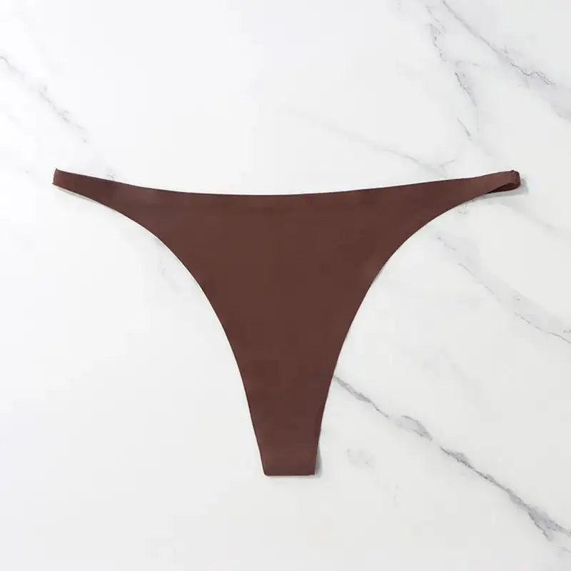 Silk Seamless Thong Bikini Panties For Women