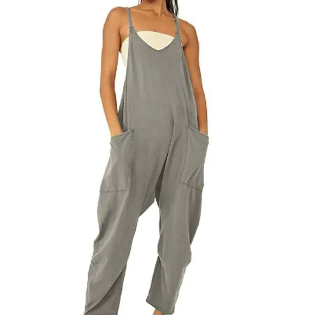 Women's Jumpsuit Sleeveless Deep Crotch