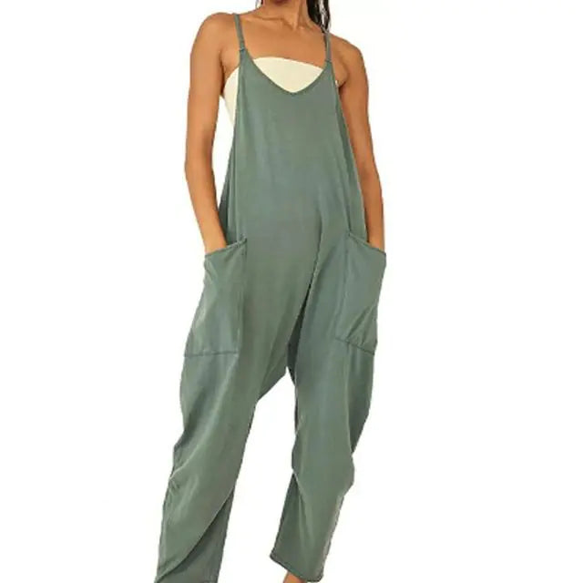 Women's Jumpsuit Sleeveless Deep Crotch